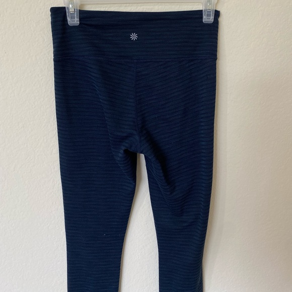 Athleta High Rise Ripple Chaturanga Tight Textured Leggings Navy Blue - Picture 1 of 5